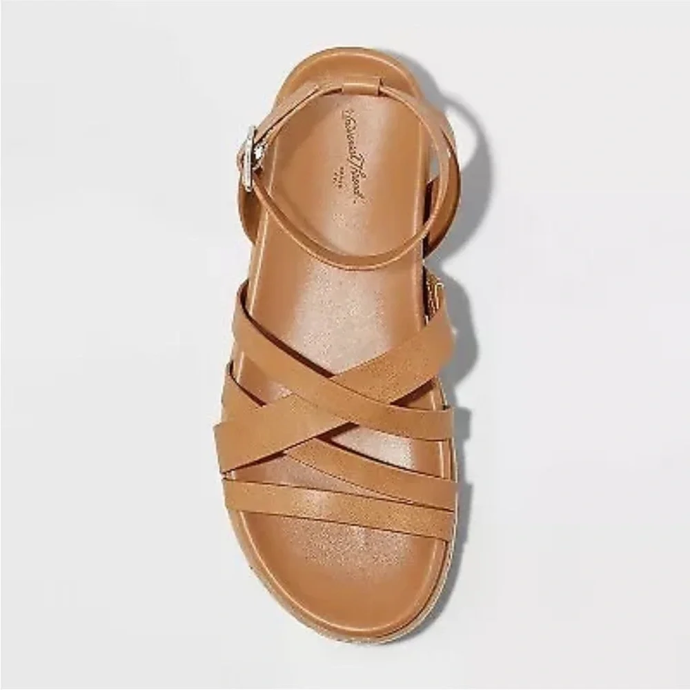 Women's Tanna Platform Sandals - Universal Thread Cognac - Picture 2 of 9
